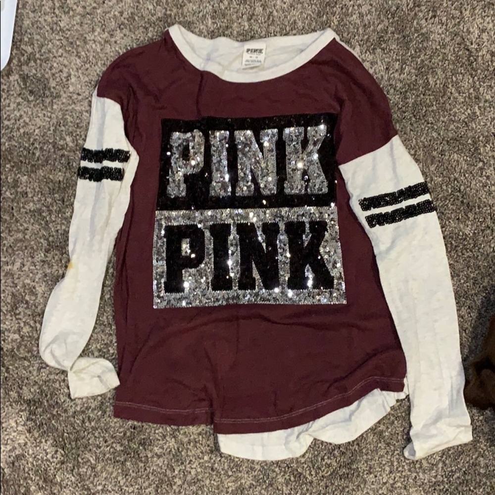 Long sleeve marrón VS Pink top